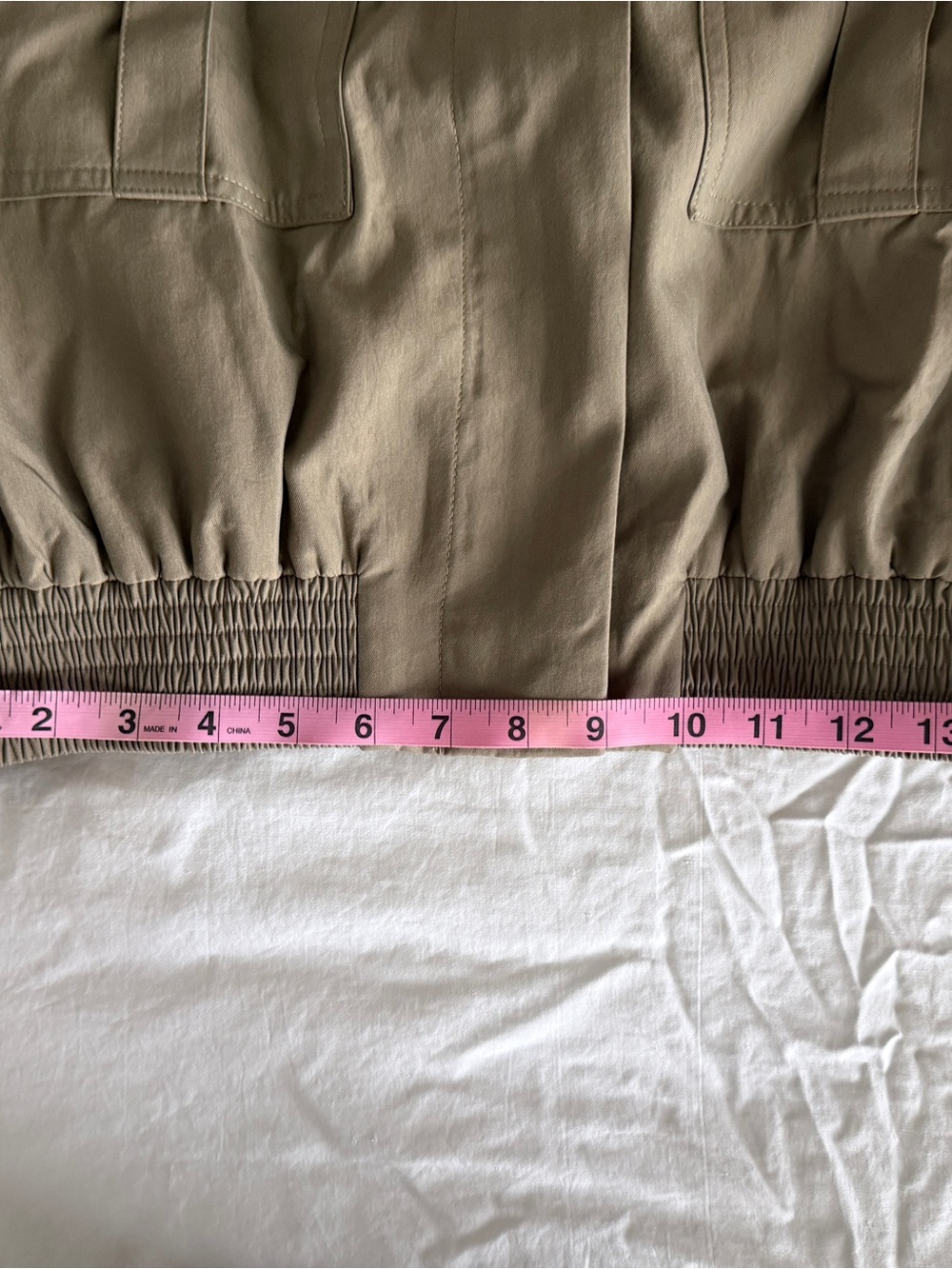 Commense Olive Belted Collar Cotton Blend Cropped Jacket Medium NWT - Picture 6 of 9